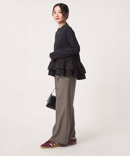 green label relaxing(グリーンレーベルリラクシング)の「【WEB限定】<at ease>オルマイ ワイド パンツ マシンウォッシャブル ストレッチ 帯電防止(その他パンツ・レディース・ブラック/その他1/ワイン/ダークグレー・TALL/42/36/40/38)」の10枚目の写真