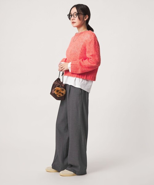 green label relaxing(グリーンレーベルリラクシング)の「【WEB限定】<at ease>オルマイ ワイド パンツ マシンウォッシャブル ストレッチ 帯電防止(その他パンツ・レディース・ブラック/その他1/ワイン/ダークグレー・TALL/42/36/40/38)」の15枚目の写真