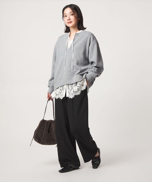 green label relaxing(グリーンレーベルリラクシング)の「【WEB限定】<at ease>オルマイ ワイド パンツ マシンウォッシャブル ストレッチ 帯電防止(その他パンツ・レディース・ブラック/その他1/ワイン/ダークグレー・TALL/42/36/40/38)」の18枚目の写真