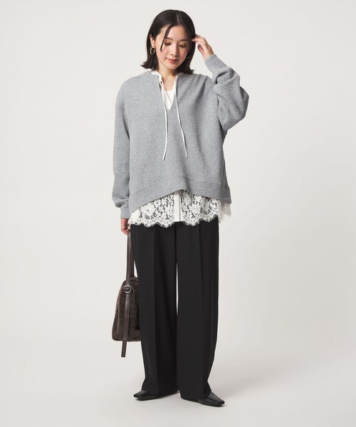 green label relaxing(グリーンレーベルリラクシング)の「【WEB限定】<at ease>オルマイ ワイド パンツ マシンウォッシャブル ストレッチ 帯電防止(その他パンツ・レディース・ブラック/その他1/ワイン/ダークグレー・TALL/42/36/40/38)」の19枚目の写真