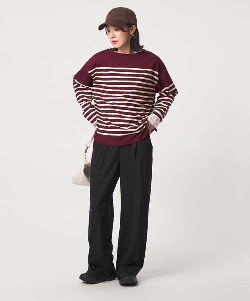green label relaxing(グリーンレーベルリラクシング)の「【WEB限定】<at ease>オルマイ ワイド パンツ マシンウォッシャブル ストレッチ 帯電防止(その他パンツ・レディース・ブラック/その他1/ワイン/ダークグレー・TALL/42/36/40/38)」の20枚目の写真