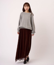 FRENIA（フレニア）の「ベロア×レース　スカート（スカート）」