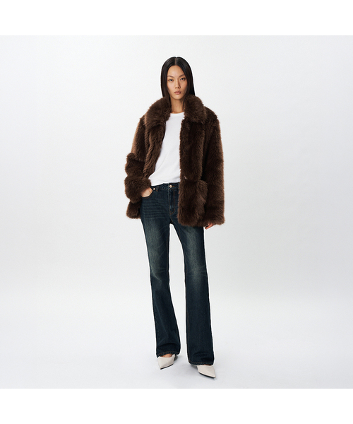 PLAC WOMEN(プレイス・ウィメン)の「起毛bootカットデニムパンツ ネイビー(デニムパンツ・レディース・ネイビー・SMALL/MEDIUM/LARGE)」の1枚目の写真