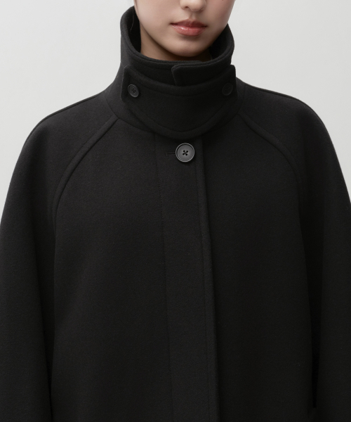 MUSINSA STANDARD WOMAN（ムシンサスタンダードウーマン）の「ウィメンズカシミヤブレンドコクーンバルマカンコート[ブラック]（チェスターコート・レディース・その他・X-SMALL/SMALL/MEDIUM/LARGE）」の5枚目の写真
