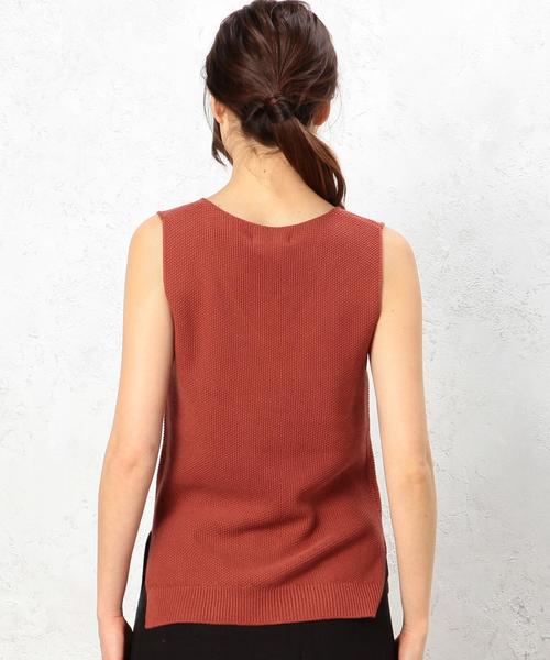 green label relaxing（グリーンレーベルリラクシング）の「KC HandWash A/C カノコ V/N NSニット◆（ニット/セーター・レディース・オフホワイト/オレンジ系その他/オリーブ・FREE）」の4枚目の写真