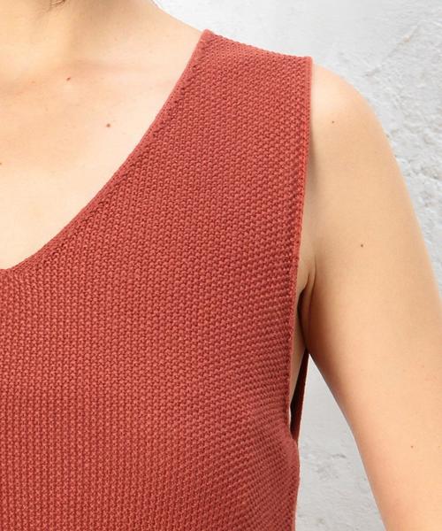 green label relaxing（グリーンレーベルリラクシング）の「KC HandWash A/C カノコ V/N NSニット◆（ニット/セーター・レディース・オフホワイト/オレンジ系その他/オリーブ・FREE）」の10枚目の写真