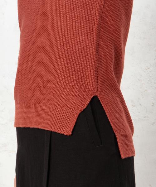 green label relaxing（グリーンレーベルリラクシング）の「KC HandWash A/C カノコ V/N NSニット◆（ニット/セーター・レディース・オフホワイト/オレンジ系その他/オリーブ・FREE）」の11枚目の写真