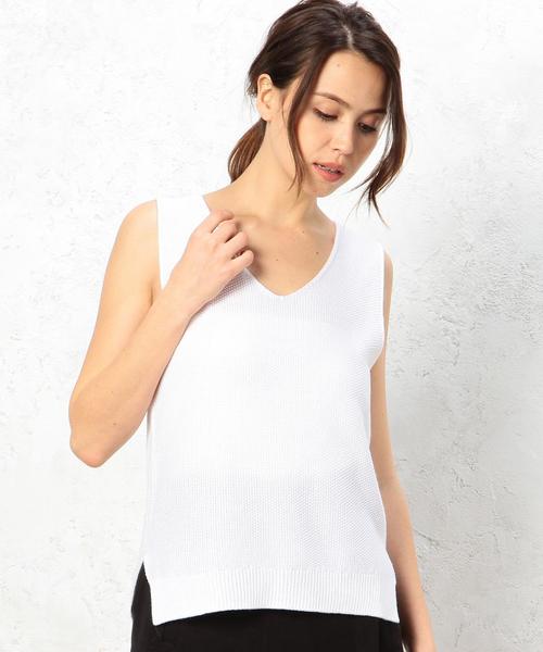 green label relaxing（グリーンレーベルリラクシング）の「KC HandWash A/C カノコ V/N NSニット◆（ニット/セーター・レディース・オフホワイト/オレンジ系その他/オリーブ・FREE）」の13枚目の写真