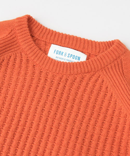 URBAN RESEARCH DOORS（アーバンリサーチドアーズ）の「FORK＆SPOON CW Crewneck Knit（ニット/セーター・キッズ・オフホワイト/オレンジ・120/90/105/135）」の10枚目の写真