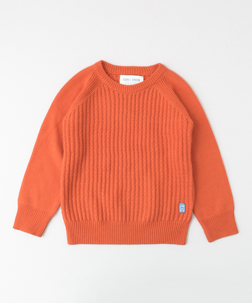 URBAN RESEARCH DOORS（アーバンリサーチドアーズ）の「FORK＆SPOON CW Crewneck Knit（ニット/セーター・キッズ・オフホワイト/オレンジ・120/90/105/135）」の9枚目の写真
