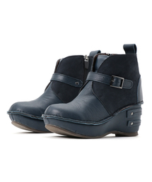 Hina Day Green(ヒナ　デイグリーン)/異素材使い　厚底ストラップブーツ