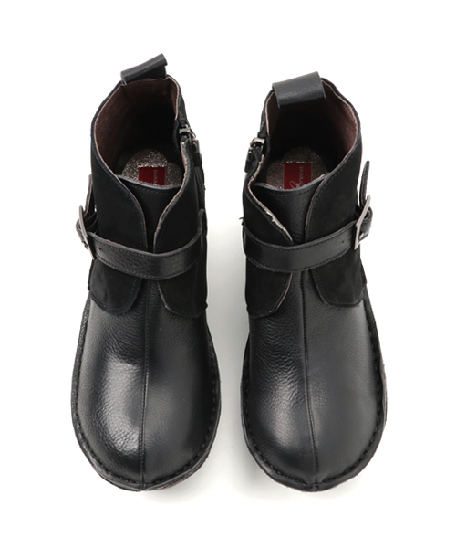 Hina Day Green（ヒナデイグリーン）の「Hina Day Green(ヒナ　デイグリーン)/異素材使い　厚底ストラップブーツ（ブーツ・レディース・ダークブラウン/ネイビー/ブラック・M/S/L/LL/XL）」の7枚目の写真