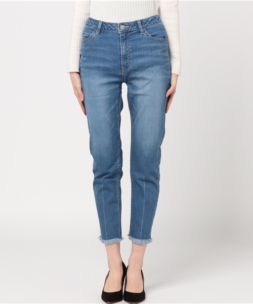 MAYSON GREY（メイソングレイ）の「カットオフアンクルデニム（デニムパンツ・レディース・ネイビー/ブルー/ホワイト・SS/S(1)/L(3)/M(2)）」の4枚目の写真