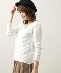 WEGO | WEGO/レース付き2WAYリブロングスリーブカットソー(Tシャツ/カットソー)