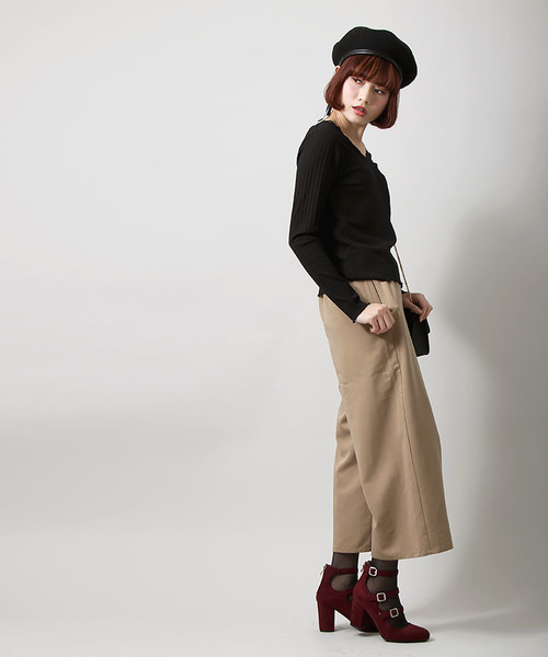 WEGO（ウィゴー）の「WEGO/レース付き2WAYリブロングスリーブカットソー（Tシャツ/カットソー・レディース・オフホワイト/ブラック/ライトピンク・FREE）」の11枚目の写真