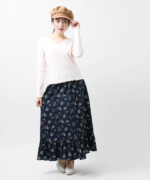 WEGO（ウィゴー）の「WEGO/レース付き2WAYリブロングスリーブカットソー（Tシャツ/カットソー・レディース・オフホワイト/ブラック/ライトピンク・FREE）」の20枚目の写真