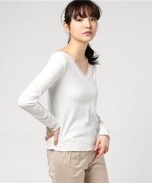 WEGO | WEGO/レース付き2WAYリブロングスリーブカットソー(Tシャツ/カットソー)