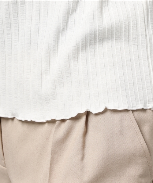 WEGO（ウィゴー）の「WEGO/レース付き2WAYリブロングスリーブカットソー（Tシャツ/カットソー・レディース・オフホワイト/ブラック/ライトピンク・FREE）」の6枚目の写真