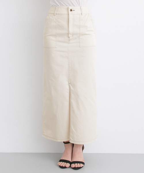 URBAN RESEARCH（アーバンリサーチ）の「 UR  配色ステッチマキシスカート（スカート・レディース・アイボリー/ベージュ・36/38）」の6枚目の写真