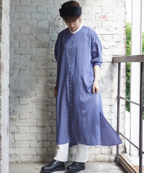 Journal Standard Luxe ジャーナルスタンダード ラックス の デシンストライプ クレリックバンドカラーシャツワンピース シャツ ワンピース Wear