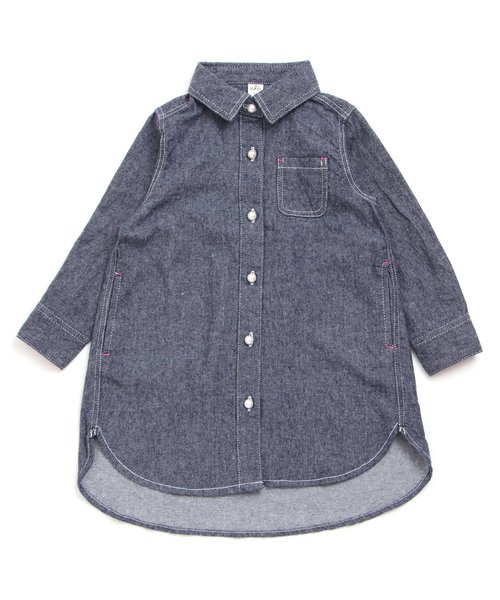 apres les cours(アプレレクール)の「シャツワンピース(シャツワンピース・キッズ・キナリ/ネイビー/ダークグリーン・110/130/140/100/120/80/90)」の3枚目の写真