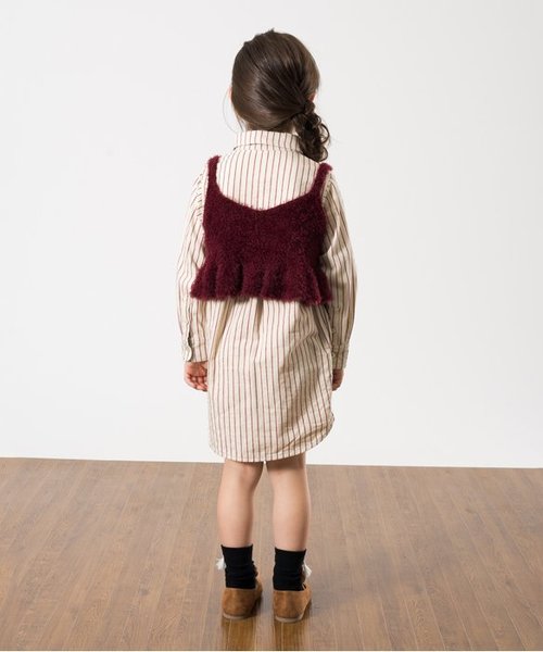 apres les cours(アプレレクール)の「シャツワンピース(シャツワンピース・キッズ・キナリ/ネイビー/ダークグリーン・110/130/140/100/120/80/90)」の5枚目の写真
