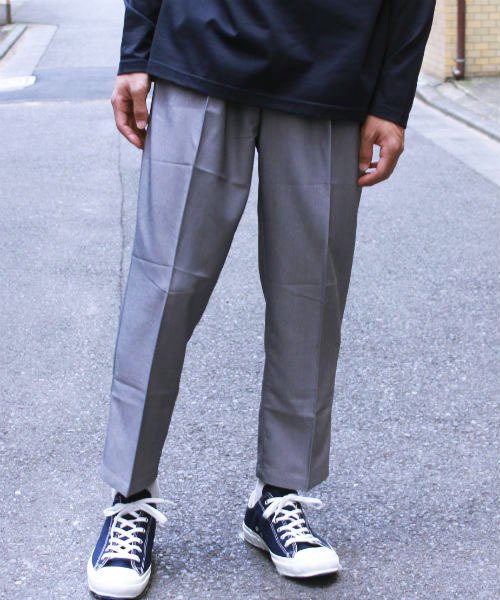 L&HARMONY（エルアンドハーモニー）の「[L&HARMONY / エルアンドハーモニー] クロップドテーパードスラックス（スラックス・メンズ・ブラック/グレー/ネイビー・3/2）」の3枚目の写真