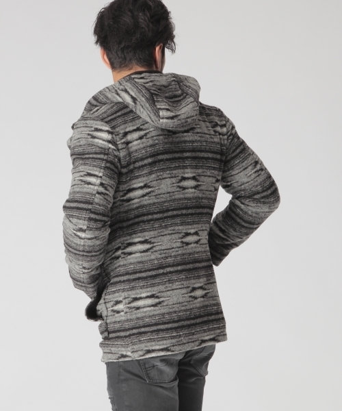 BAYFLOW（ベイフロー）の「BAYFLOW／ネイティブ柄スライバーニットコート　17AW（その他アウター・メンズ・グレー/ネイビー・LARGE/MEDIUM/SMALL）」の14枚目の写真