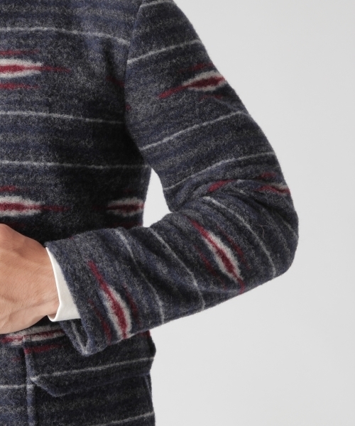 BAYFLOW（ベイフロー）の「BAYFLOW／ネイティブ柄スライバーニットコート　17AW（その他アウター・メンズ・グレー/ネイビー・LARGE/MEDIUM/SMALL）」の7枚目の写真