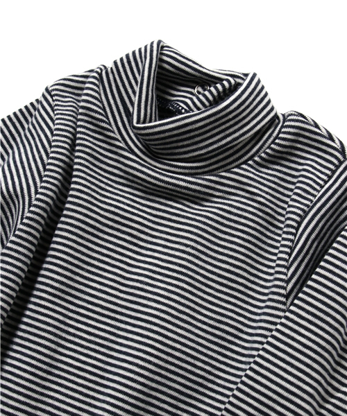 PETIT BATEAU(プチバトー)の「ミラレタートルネック長袖ボディ(肌着・キッズ・ダークネイビー・12MONTH)」の5枚目の写真