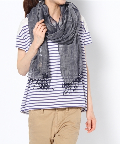 JOURNAL STANDARD relume（ジャーナルスタンダード　レリューム）の「relume ストール（ストール/ショール・レディース・ダークブルー/ブラウン系その他/クリアブルー/ブラック×ブラック/ブラック系その他/アイボリー/コバルトブルー/ネイビー/チャコールグレー・FREE）」の12枚目の写真
