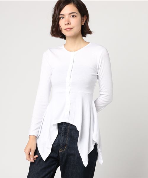 STYLEBLOCK（スタイルブロック）の「アシメントリーUネックカットソー（Tシャツ/カットソー・レディース・ホワイト/ブラック・L/M/XL/S/XXL）」の7枚目の写真