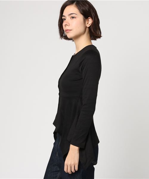 STYLEBLOCK（スタイルブロック）の「アシメントリーUネックカットソー（Tシャツ/カットソー・レディース・ホワイト/ブラック・L/M/XL/S/XXL）」の3枚目の写真