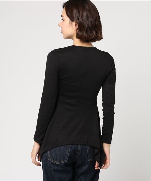 STYLEBLOCK（スタイルブロック）の「アシメントリーUネックカットソー（Tシャツ/カットソー・レディース・ホワイト/ブラック・L/M/XL/S/XXL）」の4枚目の写真