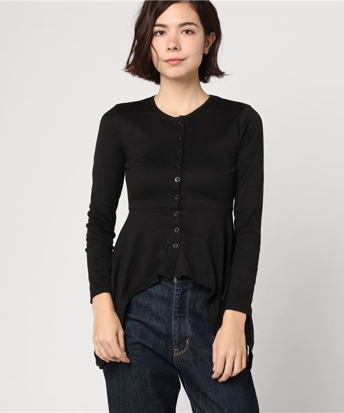 STYLEBLOCK(スタイルブロック)の「アシメントリーUネックカットソー(Tシャツ/カットソー・レディース・ホワイト/ブラック・L/M/XL/S/XXL)」の2枚目の写真
