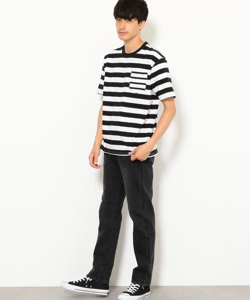 FRUIT OF THE LOOM（フルーツオブザルーム）の「別注 [フルーツオブザルーム] SC FRUIT OF THE LOOM ボーダー Tシャツ 2枚組（Tシャツ/カットソー・メンズ・ブラック・L/S/M）」の22枚目の写真