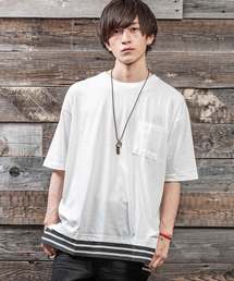 MinoriTY | フェイクレイヤードビッグシルエット半袖Tシャツ カットソー クルーネック(Tシャツ/カットソー)