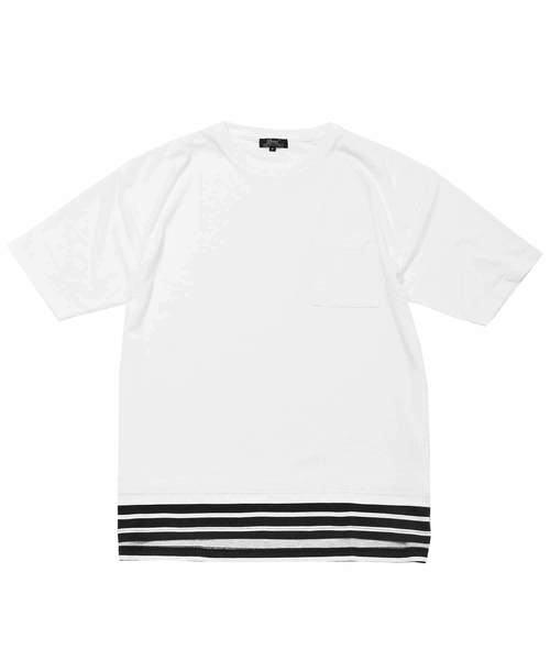 MinoriTY（マイノリティ）の「フェイクレイヤードビッグシルエット半袖Tシャツ カットソー クルーネック（Tシャツ/カットソー・メンズ・ブラック/オフホワイト/オリーブ/ピンク/キャメル・FREE）」の13枚目の写真