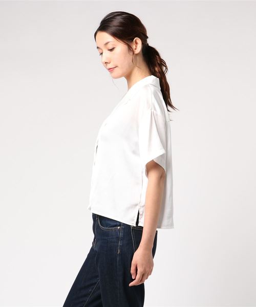 archives（アルシーヴ）の「ドット柄半袖開襟シャツ（シャツ/ブラウス・レディース・オフホワイト/ブラック/モカ/ベージュ/ブラウン・MEDIUM）」の6枚目の写真