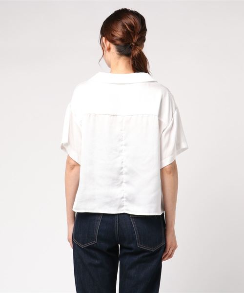 archives（アルシーヴ）の「ドット柄半袖開襟シャツ（シャツ/ブラウス・レディース・オフホワイト/ブラック/モカ/ベージュ/ブラウン・MEDIUM）」の7枚目の写真