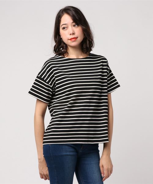 earth music&ecology（アースミュージックアンドエコロジー）の「ボーダーボーダーSSプルオーバー(プレーン)（Tシャツ/カットソー・レディース・ブラック/ブラウン/アイボリー/マスタード/キャメル/レッド系その他4・M/L）」の18枚目の写真