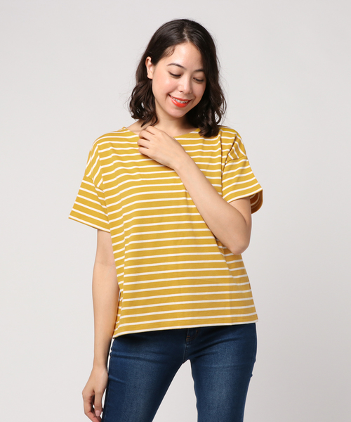 earth music&ecology（アースミュージックアンドエコロジー）の「ボーダーボーダーSSプルオーバー(プレーン)（Tシャツ/カットソー・レディース・ブラック/ブラウン/アイボリー/マスタード/キャメル/レッド系その他4・M/L）」の20枚目の写真