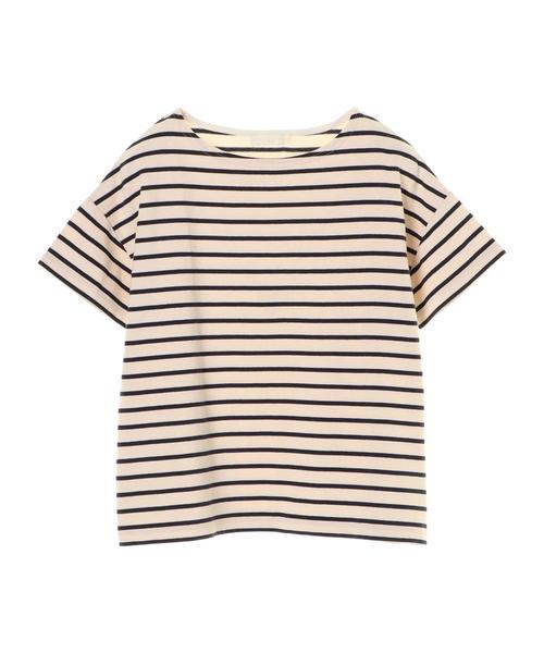 earth music&ecology（アースミュージックアンドエコロジー）の「ボーダーボーダーSSプルオーバー(プレーン)（Tシャツ/カットソー・レディース・ブラック/ブラウン/アイボリー/マスタード/キャメル/レッド系その他4・M/L）」の7枚目の写真