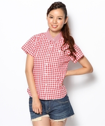 coen | ライトオックスギンガムチェック半袖シャツ(シャツ/ブラウス)