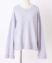 one after another NICE CLAUP | ロゴ刺繍ニットプルオーバー(ニット/セーター)