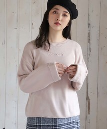 one after another NICE CLAUP | ロゴ刺繍ニットプルオーバー(ニット/セーター)