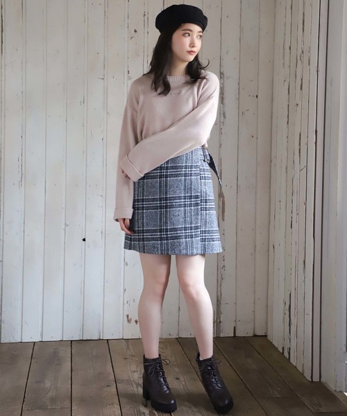 one after another NICE CLAUP（ワンアフターアナザーナイスクラップ）の「ロゴ刺繍ニットプルオーバー（ニット/セーター・レディース・アイボリー/ブラック/ベージュ/ラベンダー/ピンク・FREE）」の10枚目の写真