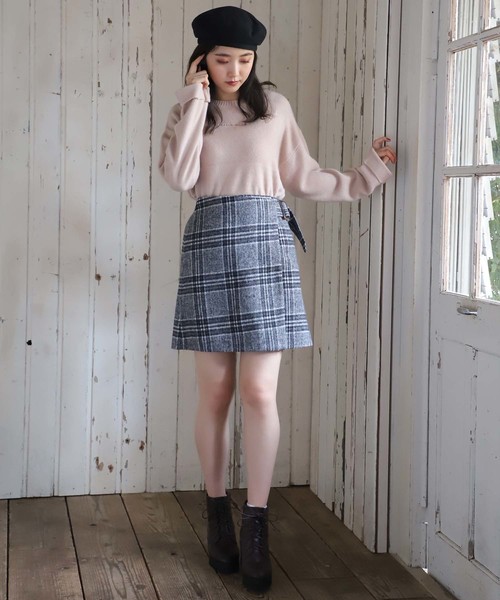 one after another NICE CLAUP（ワンアフターアナザーナイスクラップ）の「ロゴ刺繍ニットプルオーバー（ニット/セーター・レディース・アイボリー/ブラック/ベージュ/ラベンダー/ピンク・FREE）」の8枚目の写真