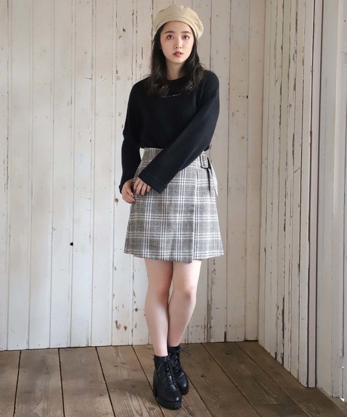 one after another NICE CLAUP（ワンアフターアナザーナイスクラップ）の「ロゴ刺繍ニットプルオーバー（ニット/セーター・レディース・アイボリー/ブラック/ベージュ/ラベンダー/ピンク・FREE）」の16枚目の写真