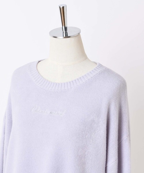 one after another NICE CLAUP（ワンアフターアナザーナイスクラップ）の「ロゴ刺繍ニットプルオーバー（ニット/セーター・レディース・アイボリー/ブラック/ベージュ/ラベンダー/ピンク・FREE）」の7枚目の写真